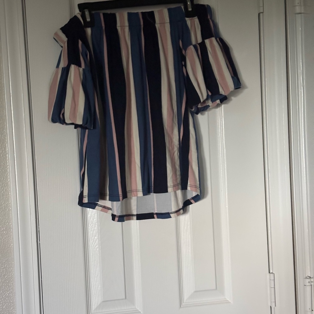 Striped Off-Shoulder Women's Top